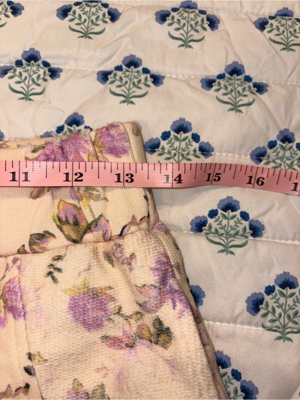 LoveShackFancy Renato Floral Print Shorts M Cotton Jersey Ultra Violet Clouds Sm - Picture 8 of 9